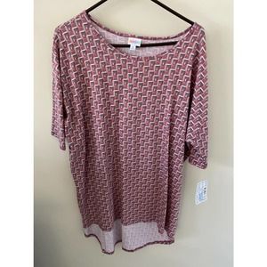 Lularoe Irma Tunic Top Purple Geometric XL NWT